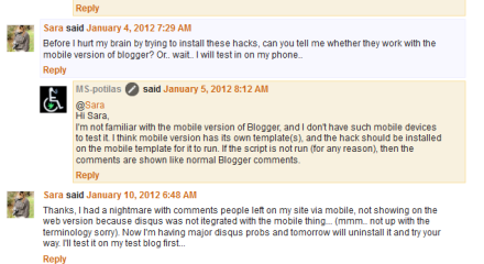 Blogger Thread Comment System Hack