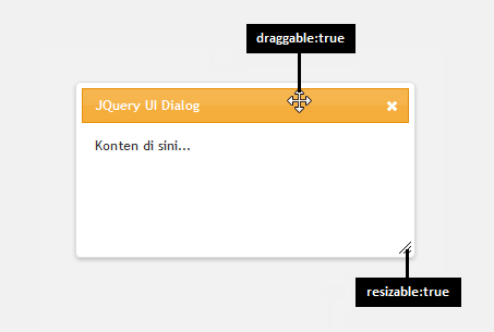 jQuery UI Dialog - Disable Resize & Draggable Features