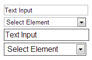 Text Input and Select Element without CSS `box-sizing`